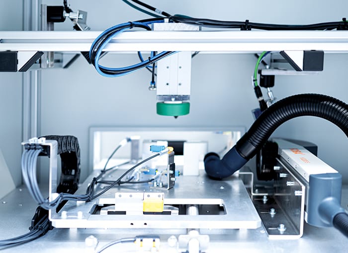 EOL-Prüfstand mit Laserbeschriftung